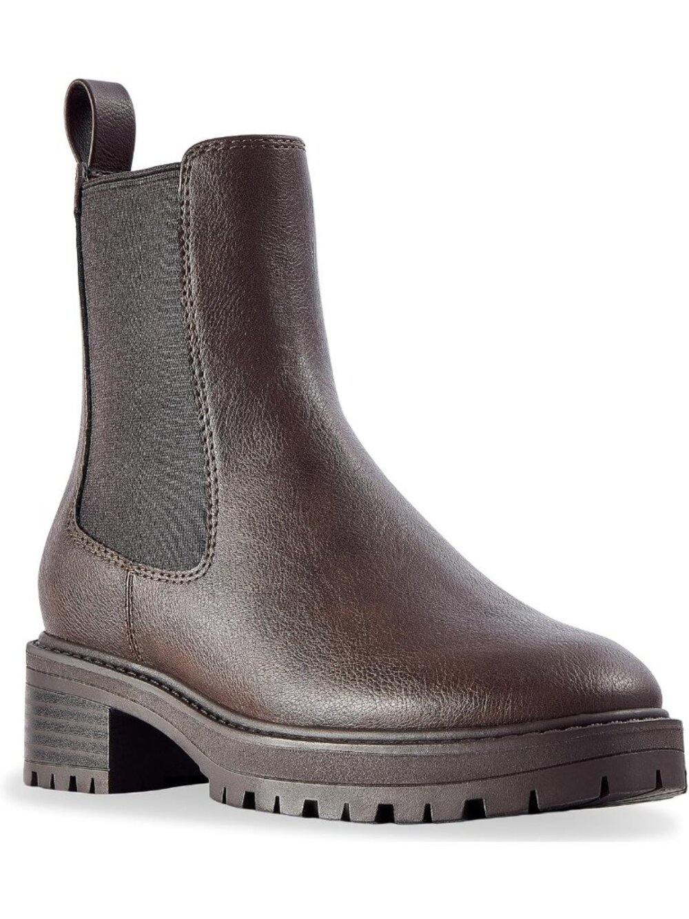 Chic Women's Chelsea Boots with Lug Sole, Low Heel, Easy Pull-On Ankle Design